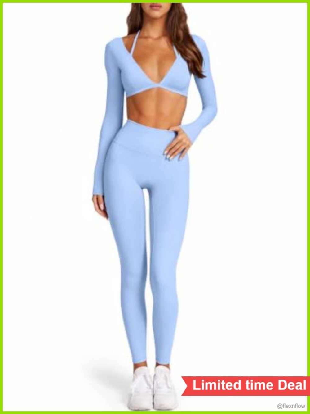 Women 2 Piece Halter Sports Bra Yoga Leggings Padded Activewear Set